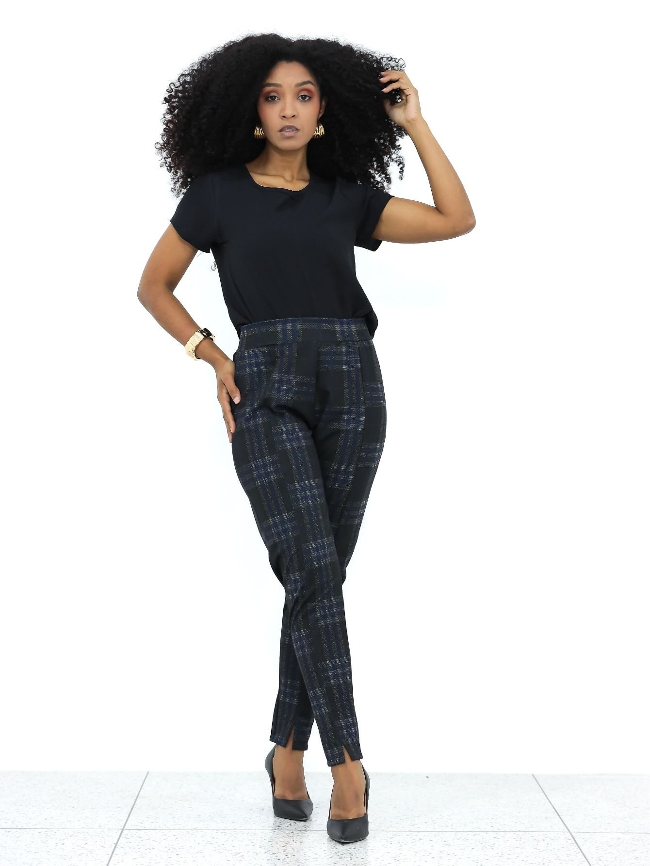 Calça Alfaiataria Xadrez Kelsey