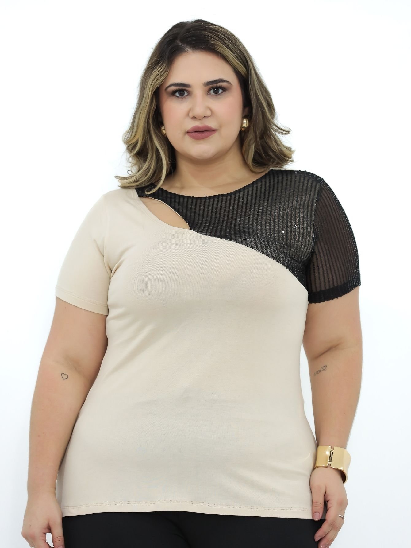 Blusa Recorte Paetê