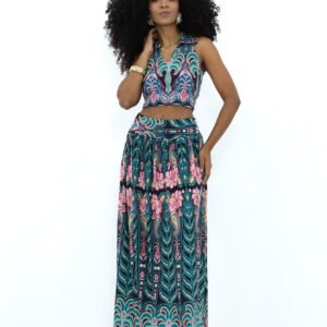 Conjunto Cropped e Saia Aurora