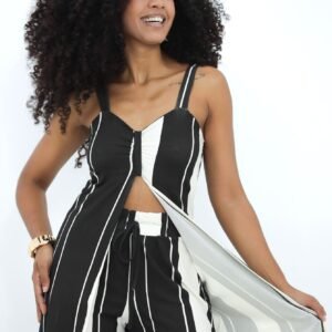 Macaquinho Maxi Longo Listrado P&B Urban