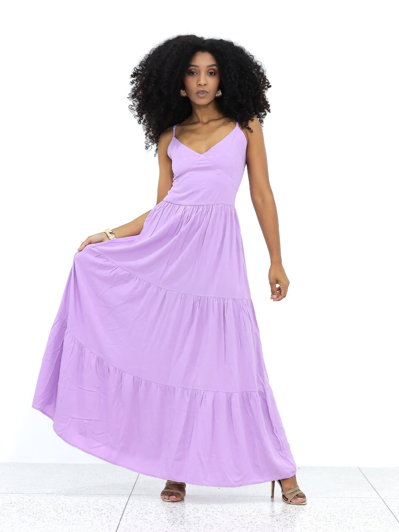 Vestido Longo Lavanda Brisa