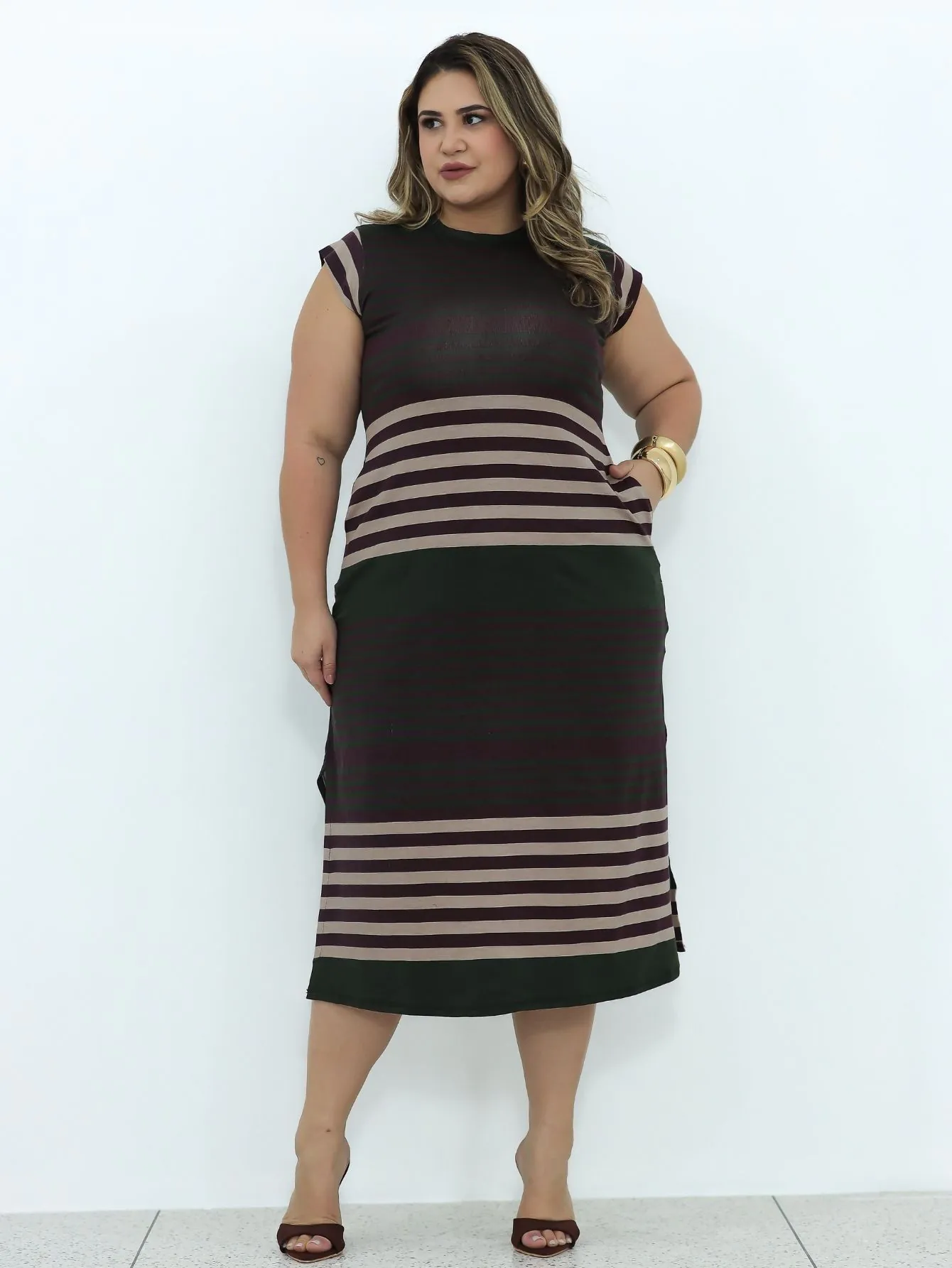 Vestido Midi Listrado Aura - Imagem 2